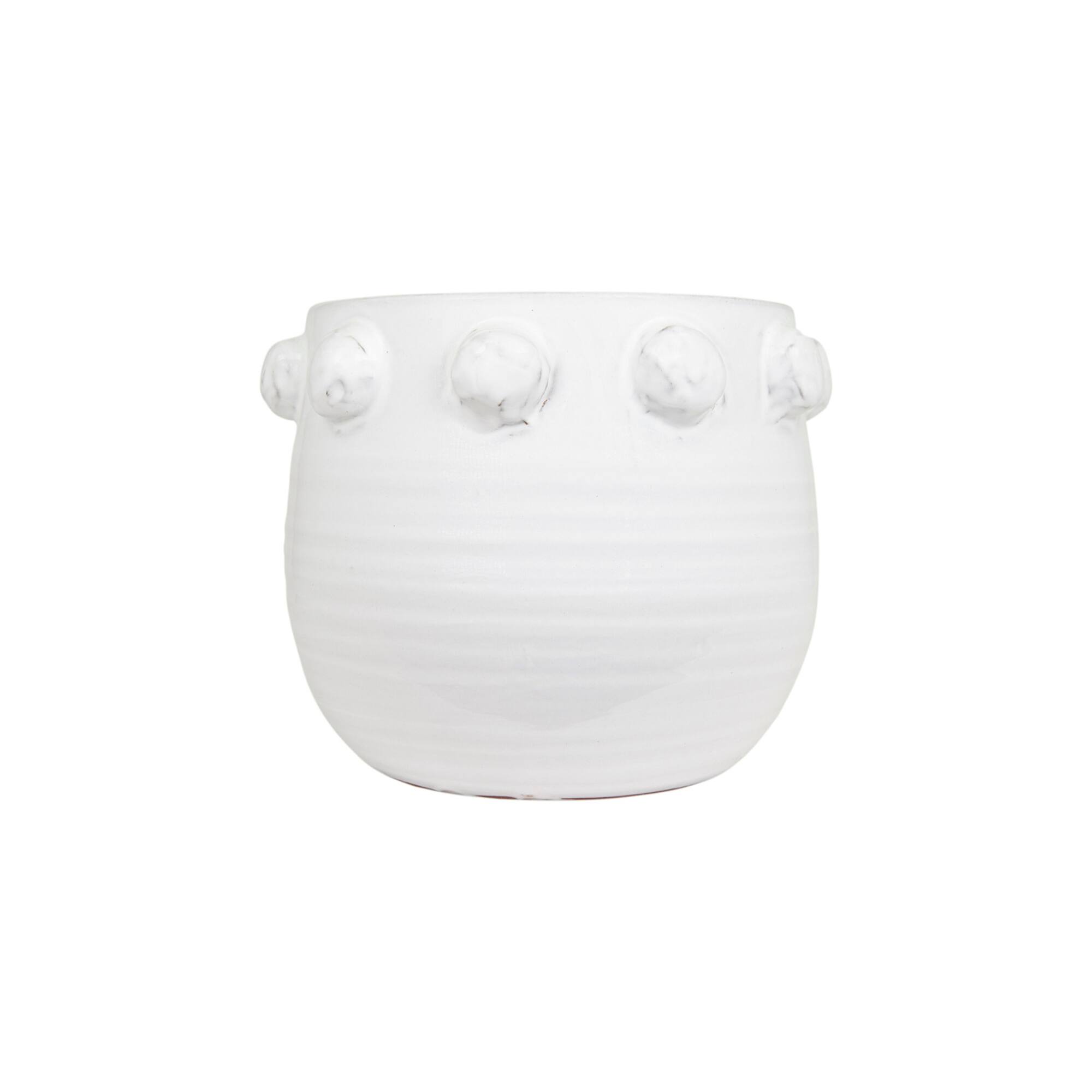 Hello Honey® 9" White Bubble Design Top Terracotta Planter